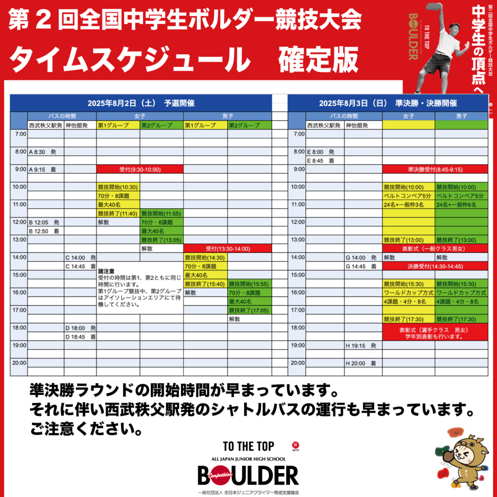 タイムスケジュール